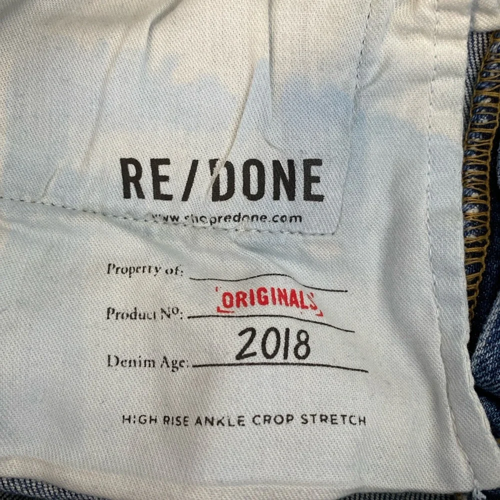 RE/DONE High Rise Ankle Crop Stretch Size 24 Casual Classic‎ Closet Staple